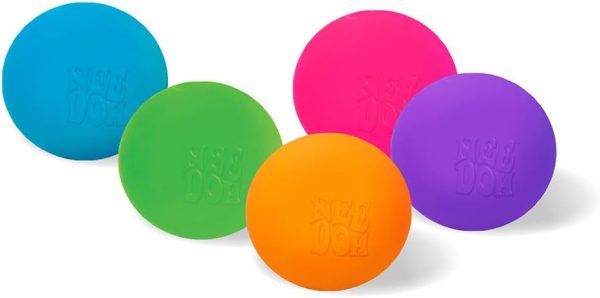 Schylling NeeDoh Teenie - Sensory Fidget Toy - 3 Mini Groovy Globs in Assorted Colors - Ages 3 to Adult (Pack of 1)