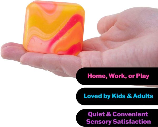 Schylling NeeDoh Nice Cube Swirl - Sensory Toy with a Super Solid Squish - Unique. Swirling Color Blend - Color May Vary (1 Per Pack)